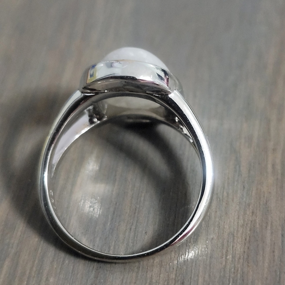 Moonstone Sterling Silver Ival Cabochon Ring size 6.5 - Picture 6 of 11